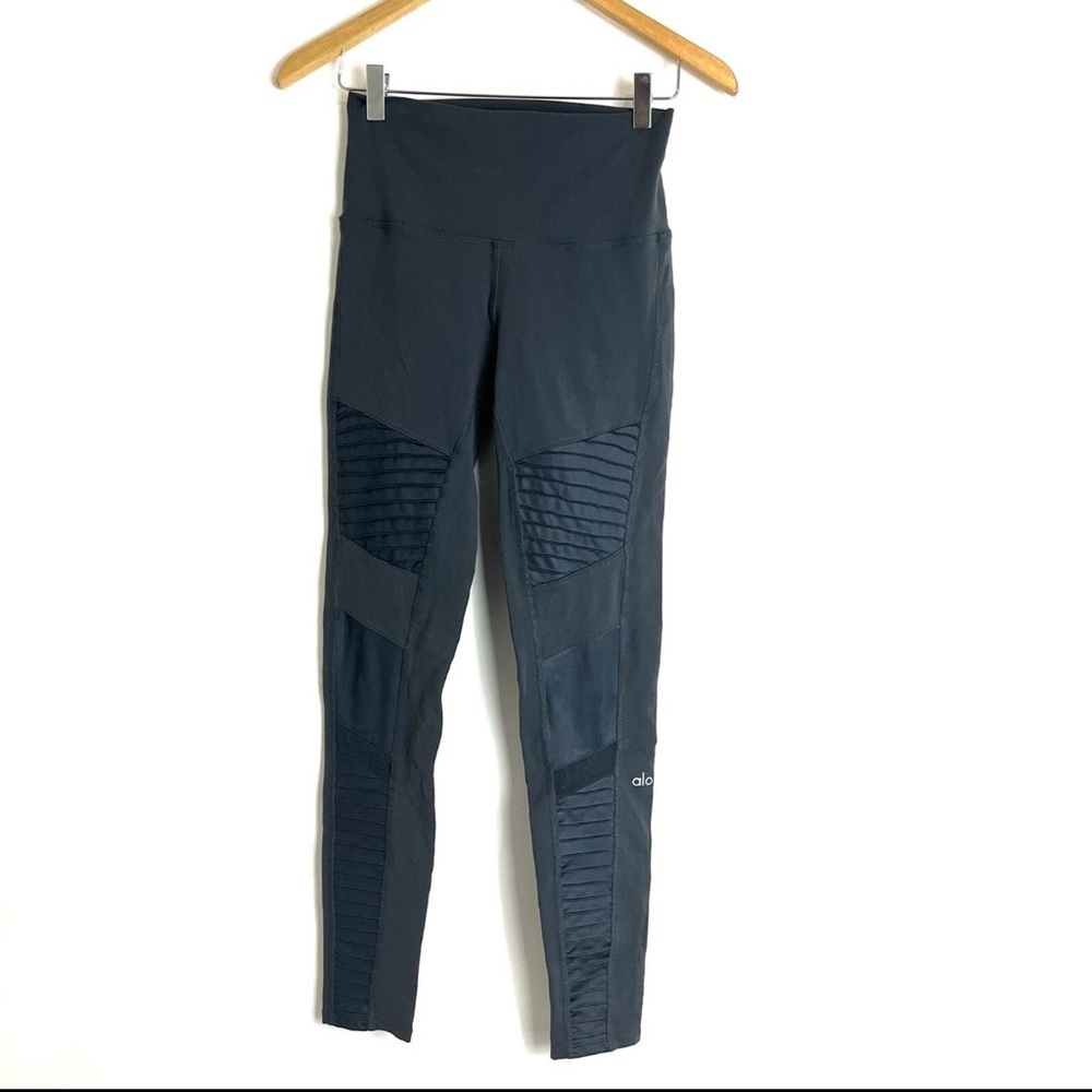 ALO Yoga Navy Ribbed Leggings - Picture 2 of 4